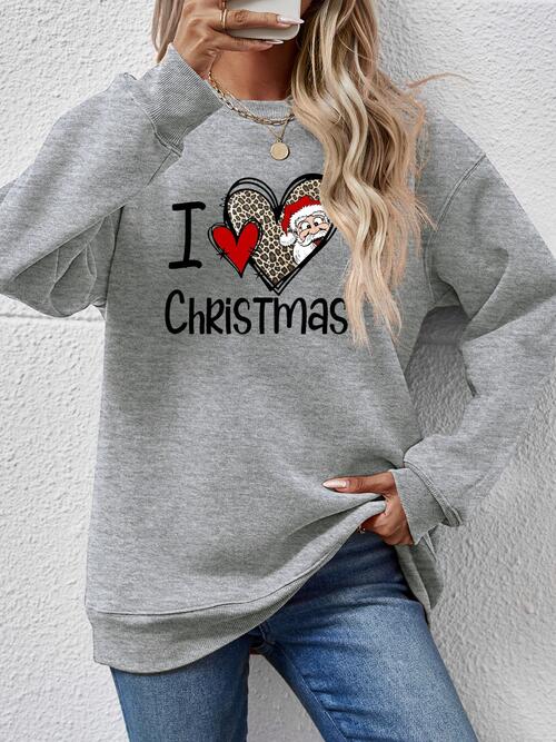 CHRISTMAS Graphic Round Neck Sweatshirt BLUE ZONE PLANET