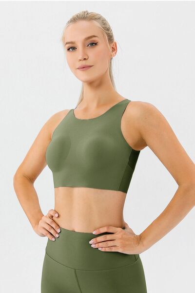 Blue Zone Planet | Round Neck Wide Strap Active Bra BLUE ZONE PLANET