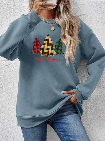 MERRY CHRISTMAS Dropped Shoulder Sweatshirt BLUE ZONE PLANET