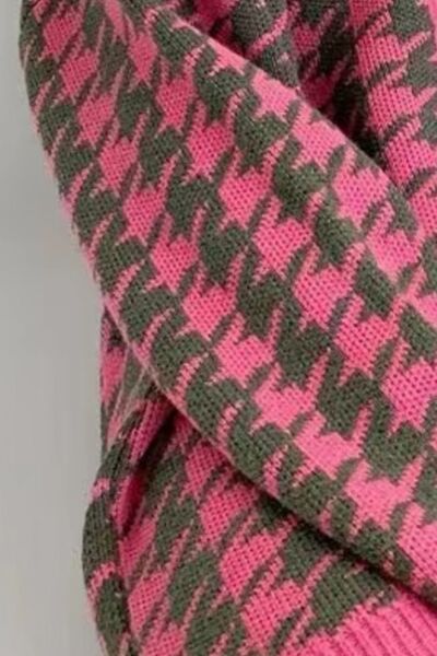Blue Zone Planet | Houndstooth Button Up Long Sleeve Cardigan BLUE ZONE PLANET