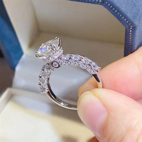 2 Carat Moissanite 925 Sterling Silver Ring BLUE ZONE PLANET