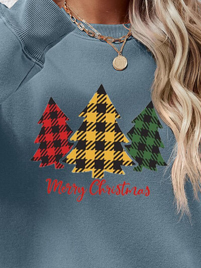 MERRY CHRISTMAS Dropped Shoulder Sweatshirt BLUE ZONE PLANET