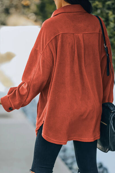 Blue Zone Planet | Button Up Collared Neck Long Sleeve Jacket BLUE ZONE PLANET