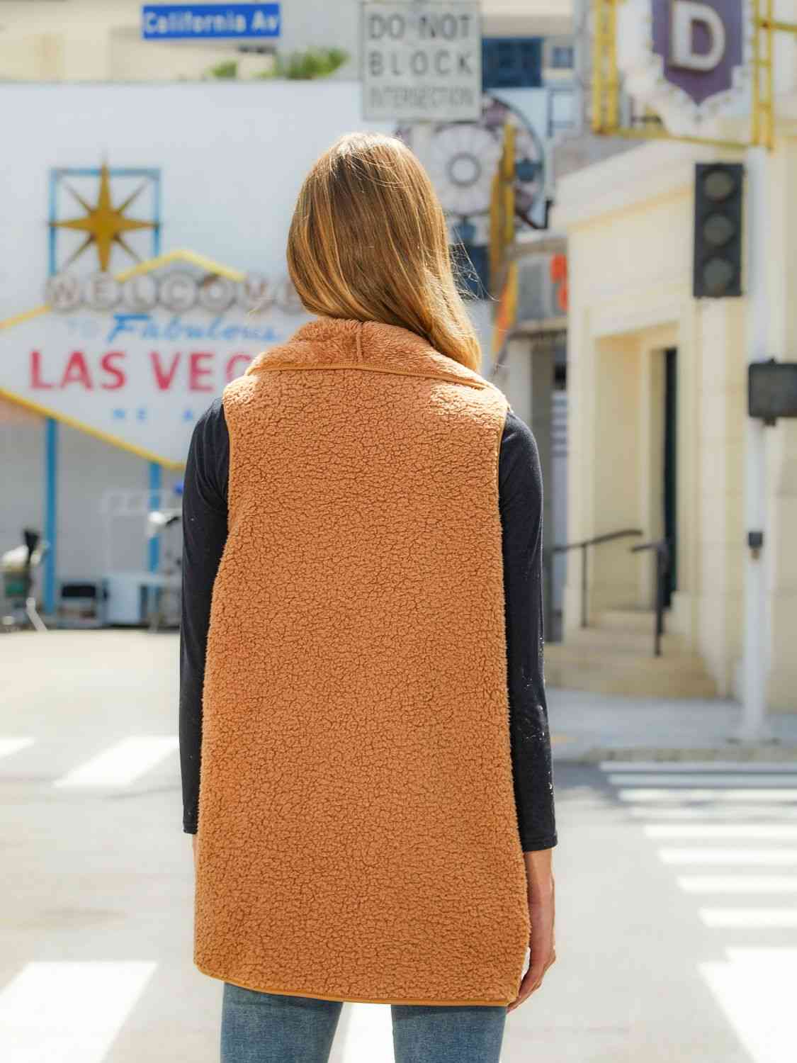 Open Front Collared Vest BLUE ZONE PLANET