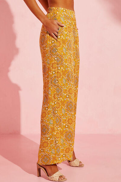 Blue Zone Planet | Pocketed Floral Wide Leg Pants BLUE ZONE PLANET