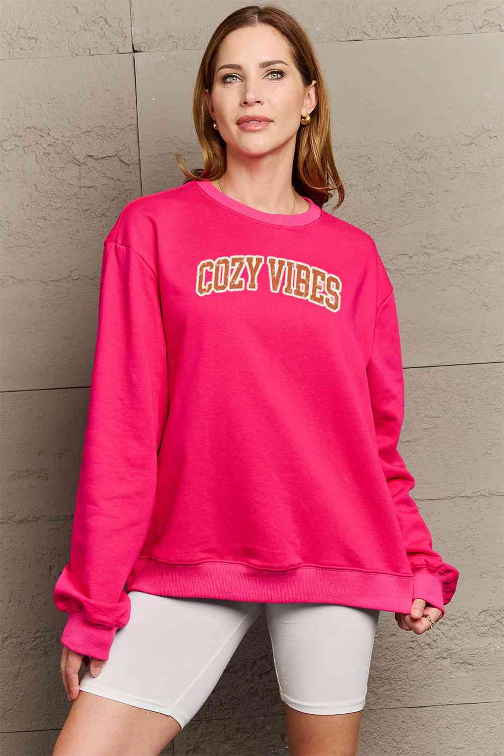 Blue Zone Planet | Simply Love Full Size COZY VIBES Graphic Sweatshirt BLUE ZONE PLANET