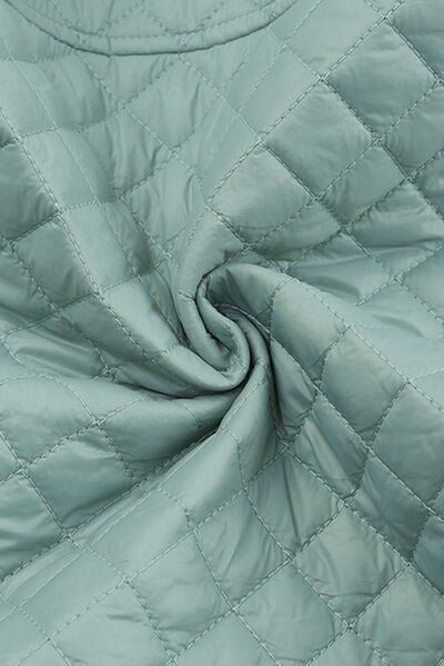 Blue Zone Planet | Quilted Snap and Zip Long Sleeve Cropped Jacket BLUE ZONE PLANET