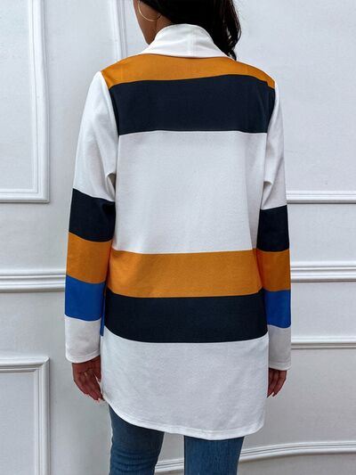 Blue Zone Planet | Color Block Open Front Cardigan BLUE ZONE PLANET