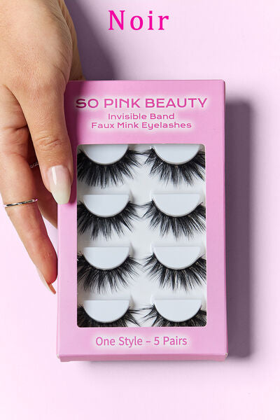 SO PINK BEAUTY Faux Mink Eyelashes 5 Pairs Trendsi