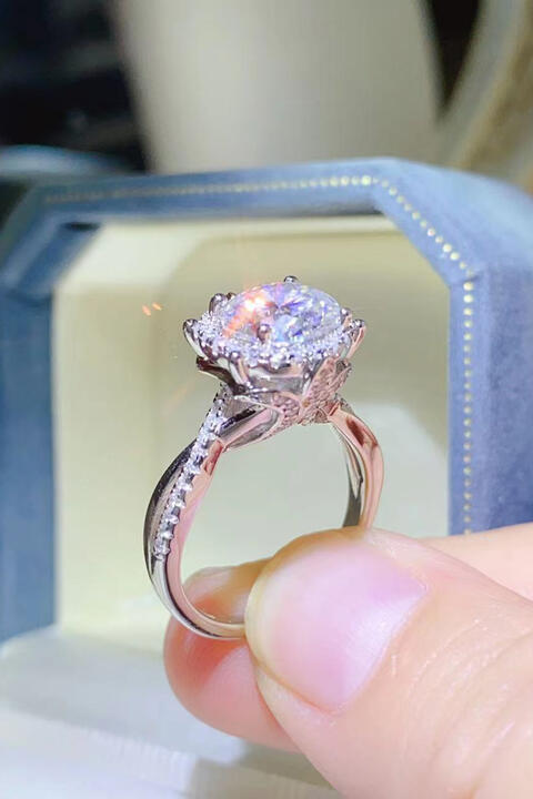 2 Carat Moissanite 925 Sterling Silver Ring BLUE ZONE PLANET