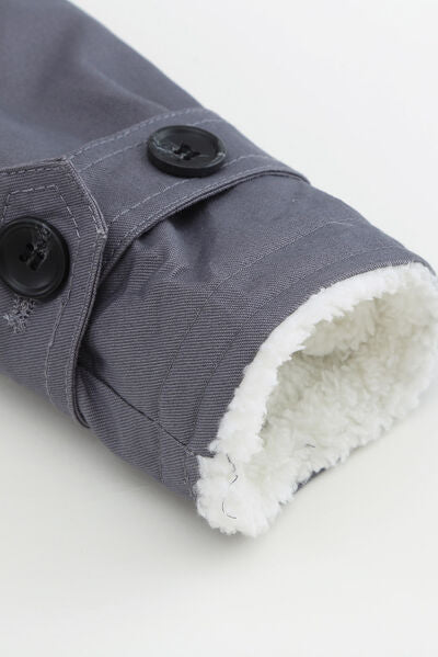 Blue Zone Planet | Pocketed Button Up Collared Neck Coat BLUE ZONE PLANET