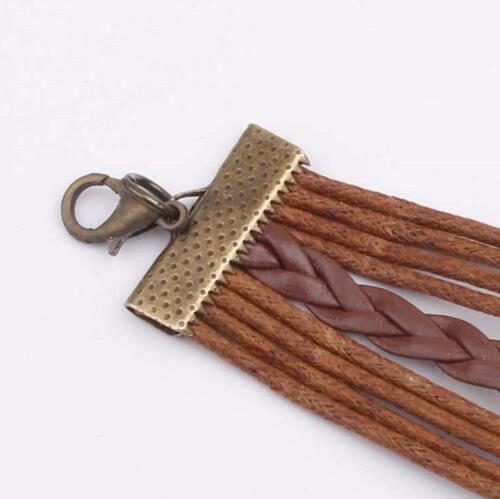 Alloy PU Leather Rope Bracelet BLUE ZONE PLANET