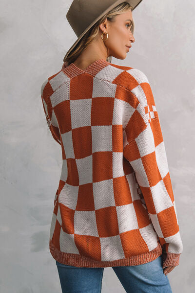 Blue Zone Planet | Plaid Open Front Dropped Shoulder Cardigan BLUE ZONE PLANET