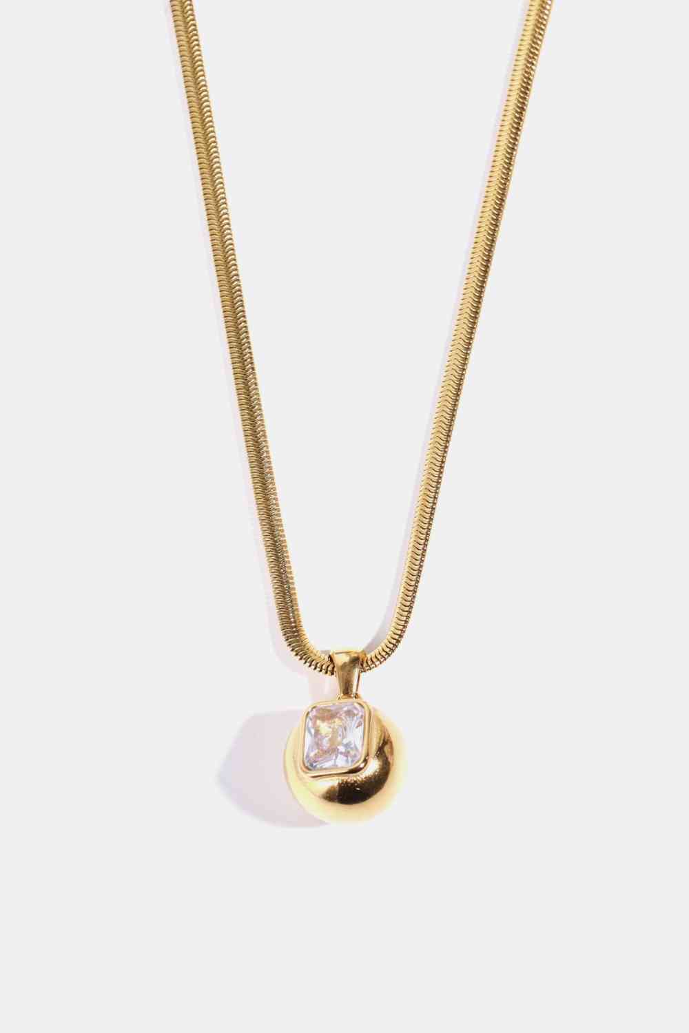 Blue Zone Planet | Zircon 18K Gold-Plated Geometrical Shape Pendant Necklace BLUE ZONE PLANET