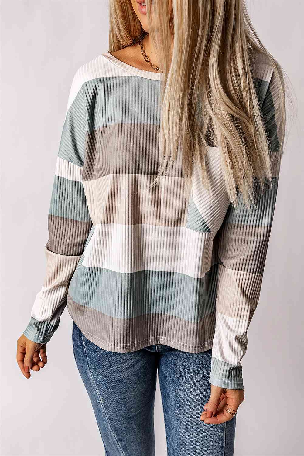 Wide Stripe Top with Pocket BLUE ZONE PLANET