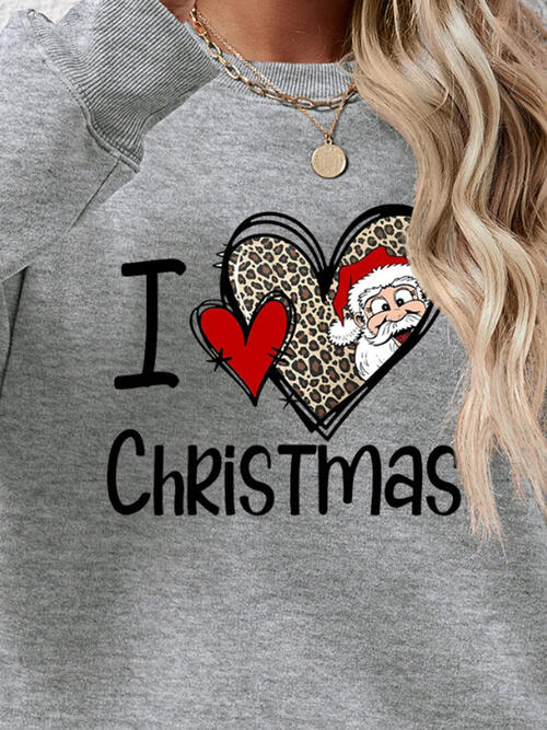 CHRISTMAS Graphic Round Neck Sweatshirt BLUE ZONE PLANET