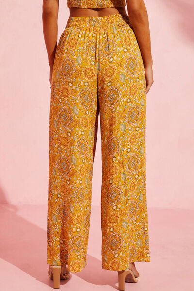 Blue Zone Planet | Pocketed Floral Wide Leg Pants BLUE ZONE PLANET