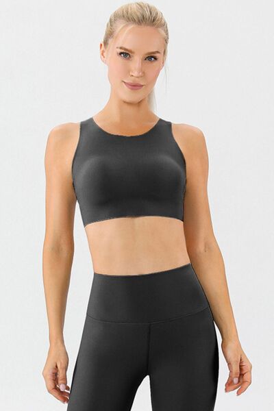 Blue Zone Planet | Round Neck Wide Strap Active Bra BLUE ZONE PLANET