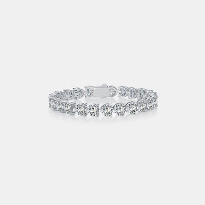 Blue Zone Planet | 24 Carat Moissanite 925 Sterling Silver Heart Bracelet BLUE ZONE PLANET