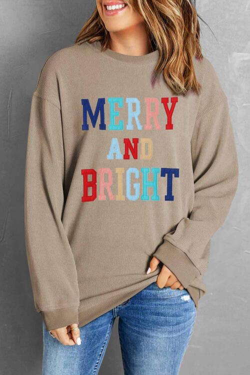 MERRY AND BRIGHT Graphic Sweatshirt BLUE ZONE PLANET
