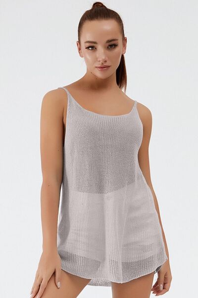 Blue Zone Planet | Scoop Neck Spaghetti Strap Knit Cami BLUE ZONE PLANET