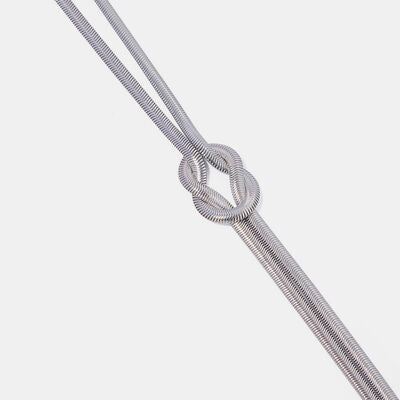 Double Layered Knot Herringbone Choker Necklace BLUE ZONE PLANET
