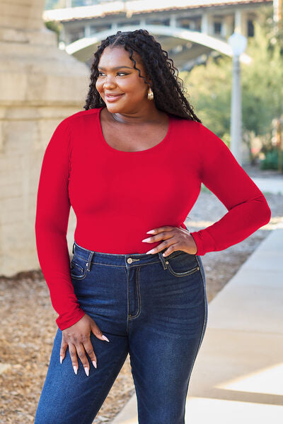 Blue Zone Planet | Basic Bae Full Size Round Neck Long Sleeve Bodysuit BLUE ZONE PLANET