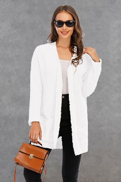 Blue Zone Planet | Pocketed Open Front Long Sleeve Cardigan BLUE ZONE PLANET