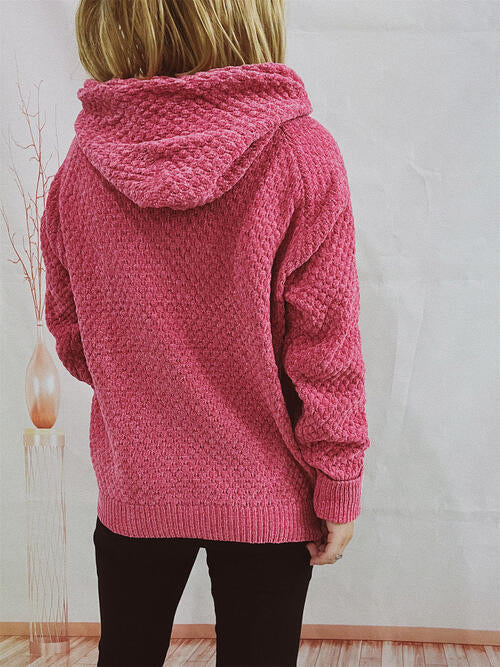 Blue Zone Planet | Drawstring Long Sleeve Hooded Sweater BLUE ZONE PLANET