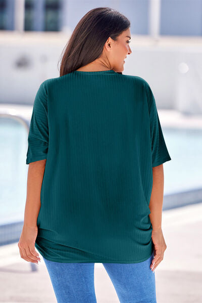 Blue Zone Planet | Plus Size Ribbed Cocoon Cover Up BLUE ZONE PLANET