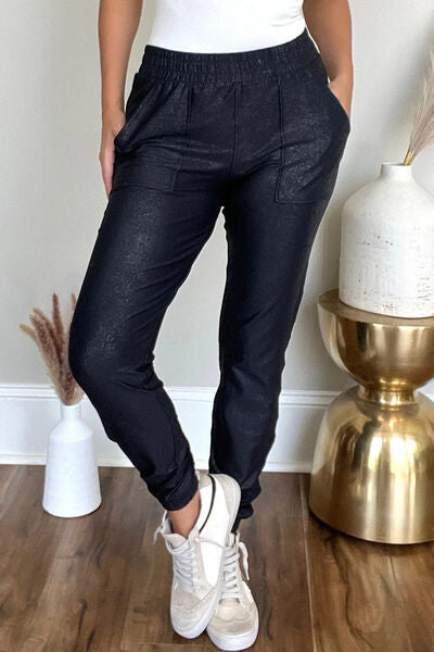 Blue Zone Planet | Elastic Waist Joggers with Pockets BLUE ZONE PLANET