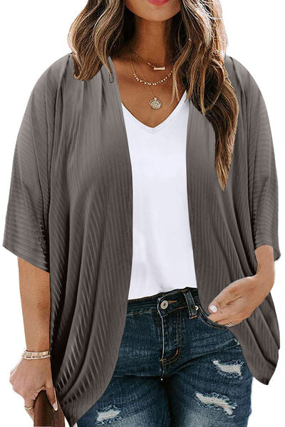 Blue Zone Planet | Plus Size Ribbed Cocoon Cover Up BLUE ZONE PLANET