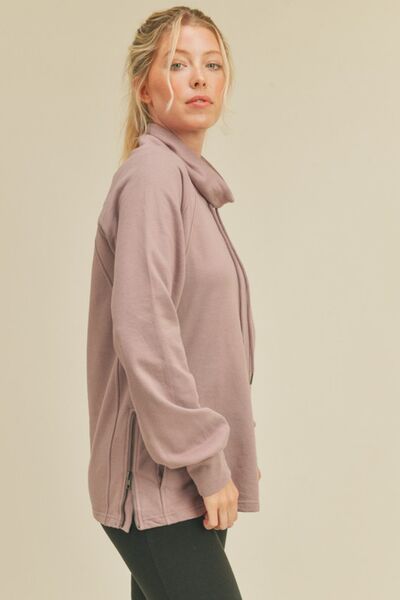 Blue Zone Planet | Kimberly C Drawstring Side Zip Sweatshirt BLUE ZONE PLANET