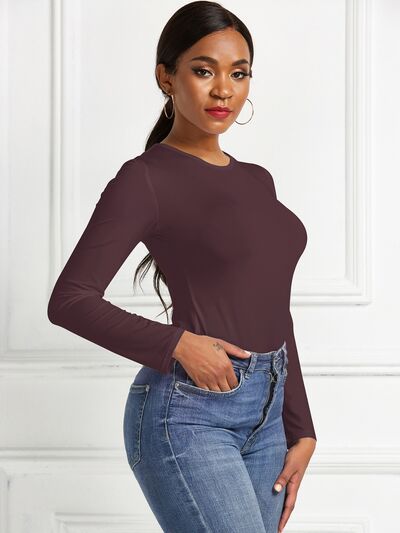 Blue Zone Planet | Round Neck Long Sleeve Bodysuit BLUE ZONE PLANET