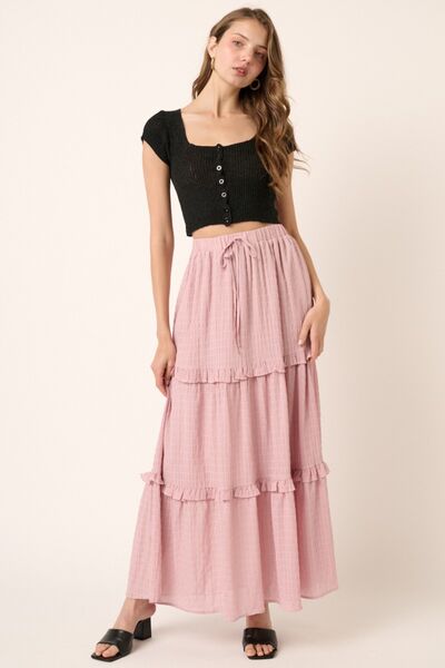 Mittoshop Drawstring High Waist Frill Skirt Trendsi