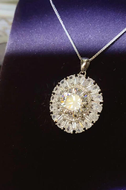 5 Carat Moissanite 925 Sterling Silver Necklace BLUE ZONE PLANET