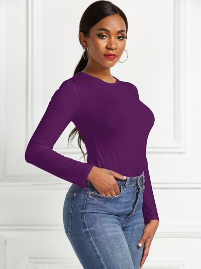 Blue Zone Planet | Round Neck Long Sleeve Bodysuit BLUE ZONE PLANET