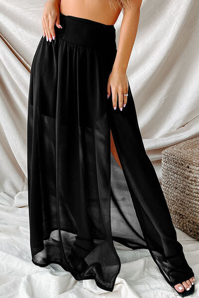 Blue Zone Planet | Slit High Waist Maxi Skirt BLUE ZONE PLANET