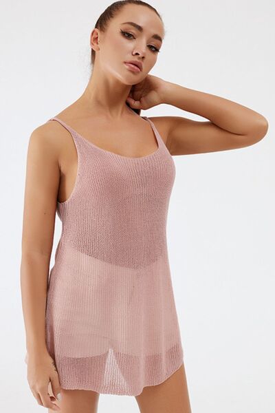Blue Zone Planet | Scoop Neck Spaghetti Strap Knit Cami BLUE ZONE PLANET