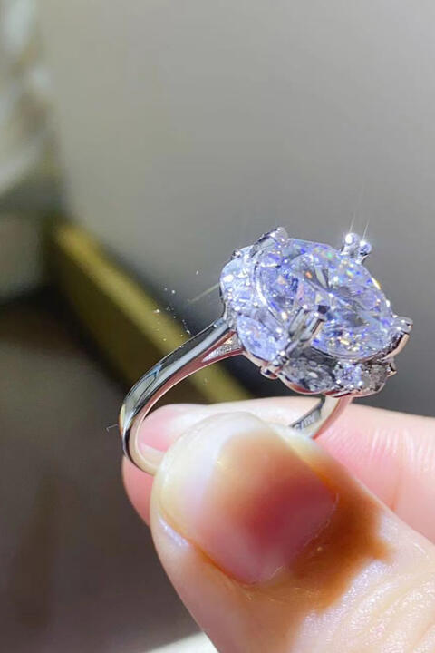 5 Carat Moissanite 925 Sterling Silver Ring BLUE ZONE PLANET