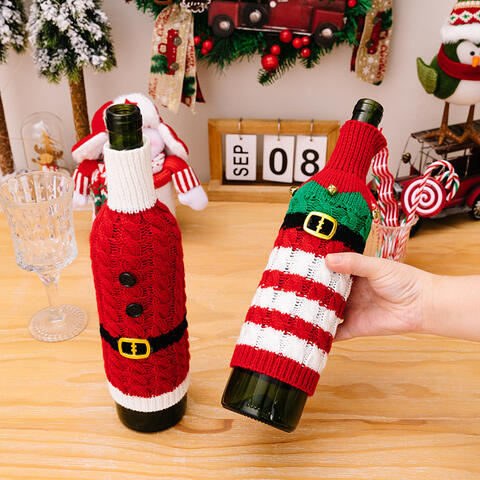 Blue Zone Planet | 2-Piece Cable-Knit Wine Bottle Covers BLUE ZONE PLANET