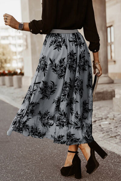 Blue Zone Planet | Embroidered High Waist Maxi Skirt BLUE ZONE PLANET