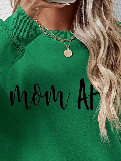 Letter Graphic Dropped Shoulder Sweatshirt BLUE ZONE PLANET