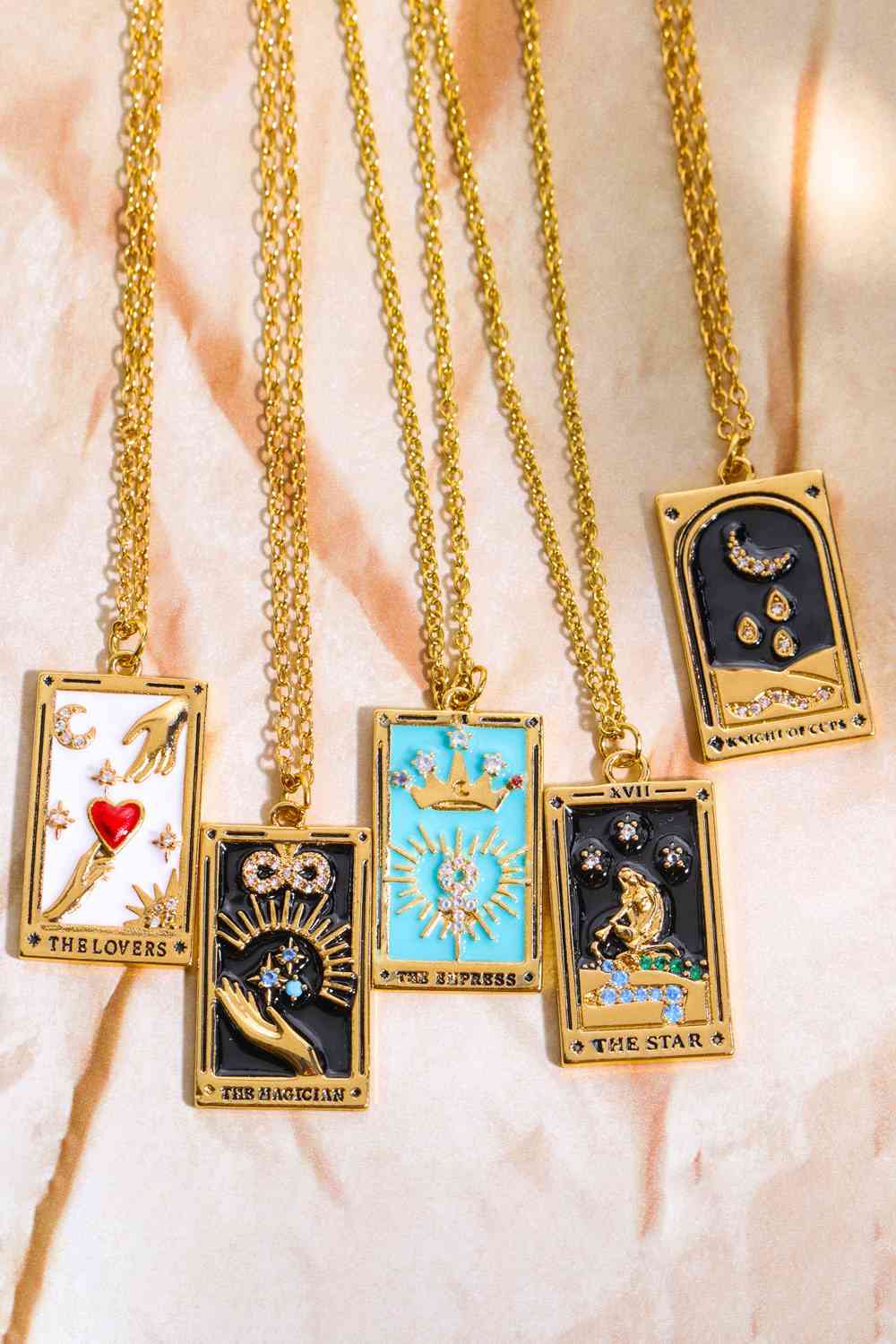 Tarot Card Pendant Stainless Steel Necklace BLUE ZONE PLANET