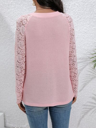 Blue Zone Planet | Half Button Raglan Sleeve Blouse BLUE ZONE PLANET