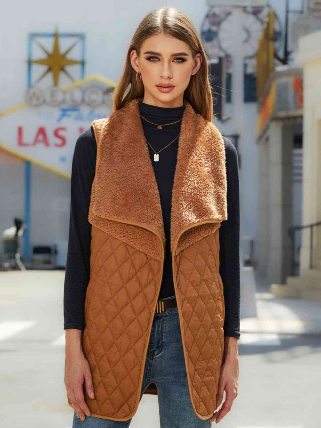Open Front Collared Vest BLUE ZONE PLANET