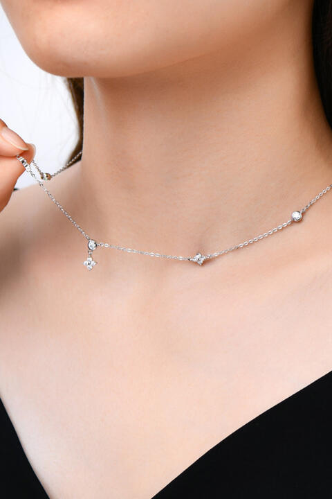 Moissanite 925 Sterling Silver Necklace BLUE ZONE PLANET