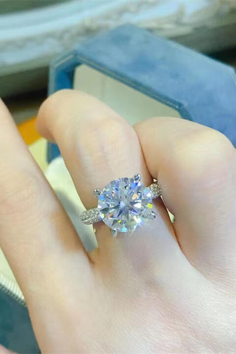 5 Carat Moissanite 925 Sterling Silver Ring BLUE ZONE PLANET