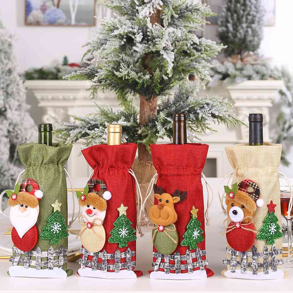 Blue Zone Planet | Assorted 2-Piece Christmas Doll Wine Bottle Covers BLUE ZONE PLANET
