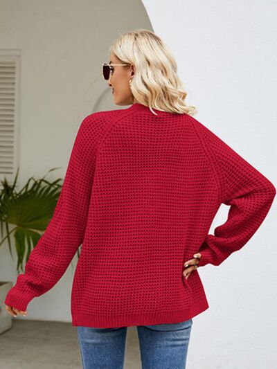 Open Front Raglan Sleeve Pocketed Cardigan BLUE ZONE PLANET